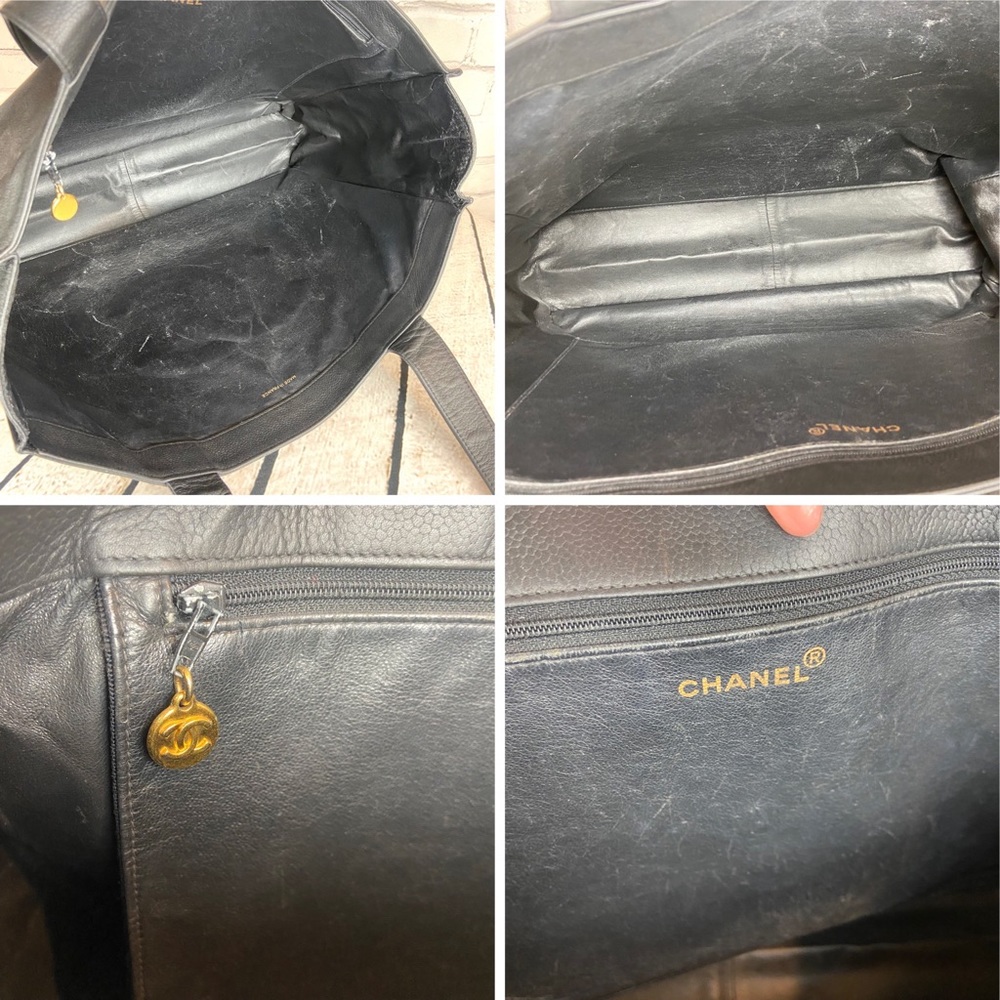 CHANEL large size leather tote *custom* vintage authentic - Picture 9 of 16